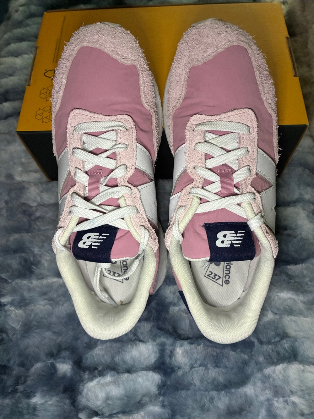 New Balance Women’s Pink, Blue and White Retro Runner Sneakers